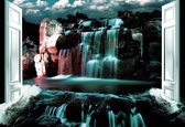 Fotobehang View Waterfall Nature Water | XL - 208cm x 146cm | 130g/m2 Vlies