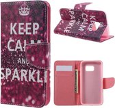 Samsung galaxy S7 portemonnee cover Keep calm and sparkle