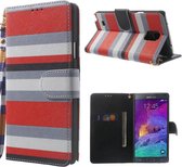 Kleurrijk gestreept galaxy note 4 portemonnee hoes