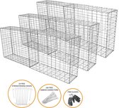 Schanskorf muur - Set: 6 - Afmetingen: 100x30x80 cm - Gabion schanskorven tuin