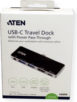 ATEN UH3238 USB-C reisdockingstation met Power Passthrough