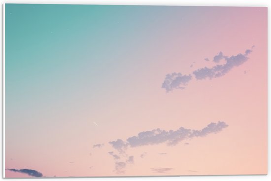 PVC Schuimplaat - Wolken in de Lucht vol Pastelkleuren - 60x40 cm Foto op PVC Schuimplaat (Met Ophangsysteem)