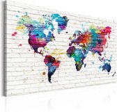 Schilderij - Wereldkaart , Muren van de Wereld