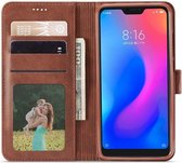Xiaomi Mi A2 Lite Hoesje Wallet Book Case Kunst Leer Bruin