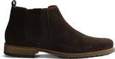 Travelin London Chelsea - Nette Suède Leren Chelsea Boots - Heren - Donkerbruin - Maat 41