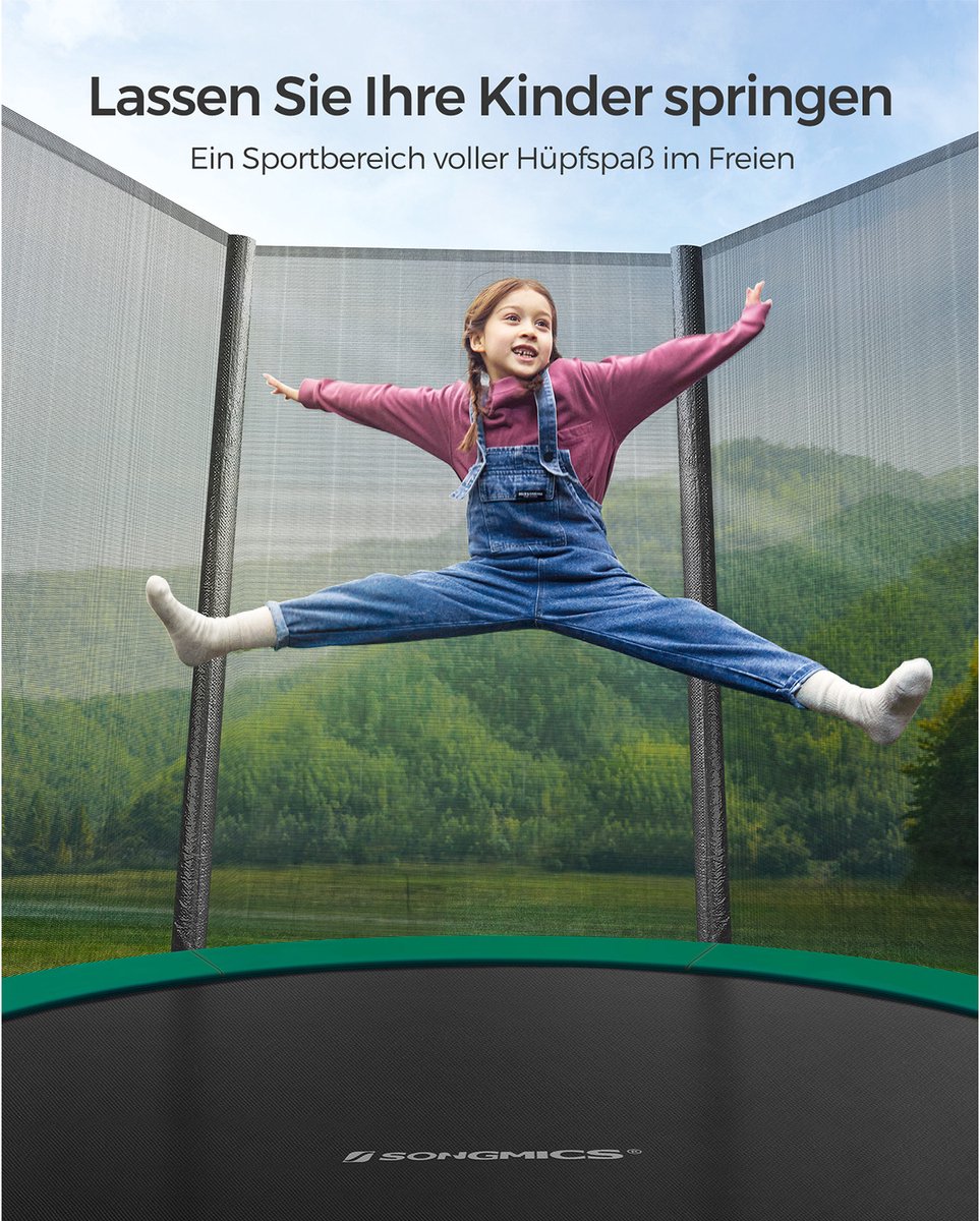 Filet De Sécurité Pour Trampoline KAYBTNT – Diamètre 183-488cm, 6/8/12 Barres, Fermeture éclair, PE Résistant UV