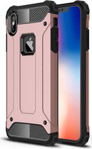 Apple IPhone XS Max Hoesje Shock Proof Hybride Back Cover Roze Goud