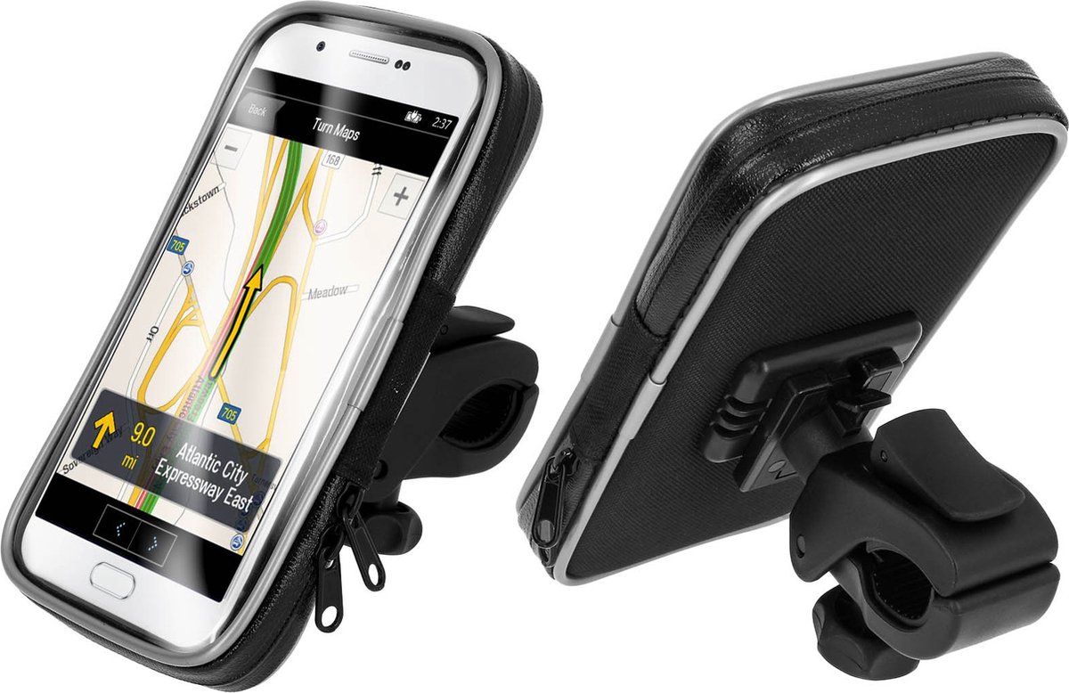 Bigben fiets/motor smartphonehouder zwart 3,5-6,9 waterdicht 360° draaibaar