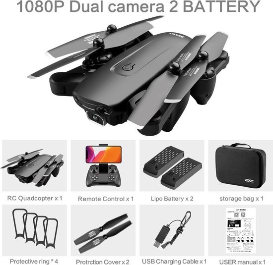 LUXWALLET SG Starter - 30Km/h - HD Camera - 1.3 Megapixel 960P - Geen vliegbewijs - FPV - Drone - Quadcopter - Beginner Drone - RC + 2x Accu