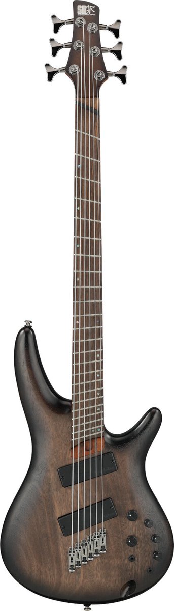 Ibanez SRC6MS Bass Workshop Black Stained Burst Low Gloss 6-snarige multi-scale elektrische basgitaar / bariton gitaar