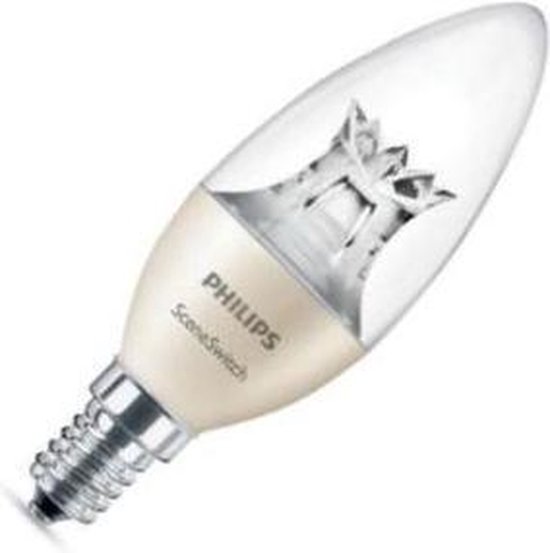 Philips kaarslamp SceneSwitch LED helder 5,5W (vervangt 40W) kleine fitting  E14 dimtone | bol.com