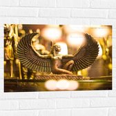 Muursticker - Gouden Egyptisch Isis Beeldje - 75x50 cm Foto op Muursticker