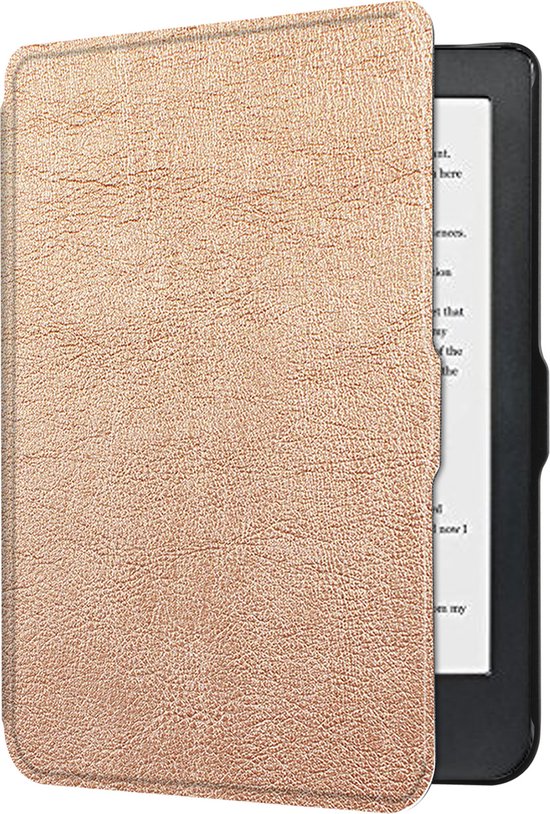 Hoes Geschikt voor Kobo Clara HD Hoesje Bookcase Cover Book Case Hoes Sleepcover - Rosé Goud van Merkloos — afbeelding 3