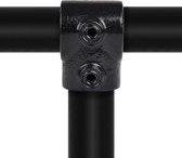 Buiskoppeling Kort T-stuk - zwart / Ø 48,3 mm - Steigerbuis koppeling
