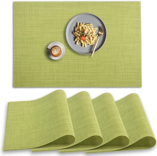 homEdge PVC Placemat, 4 stuks antislip placemats, wasbare vinyl