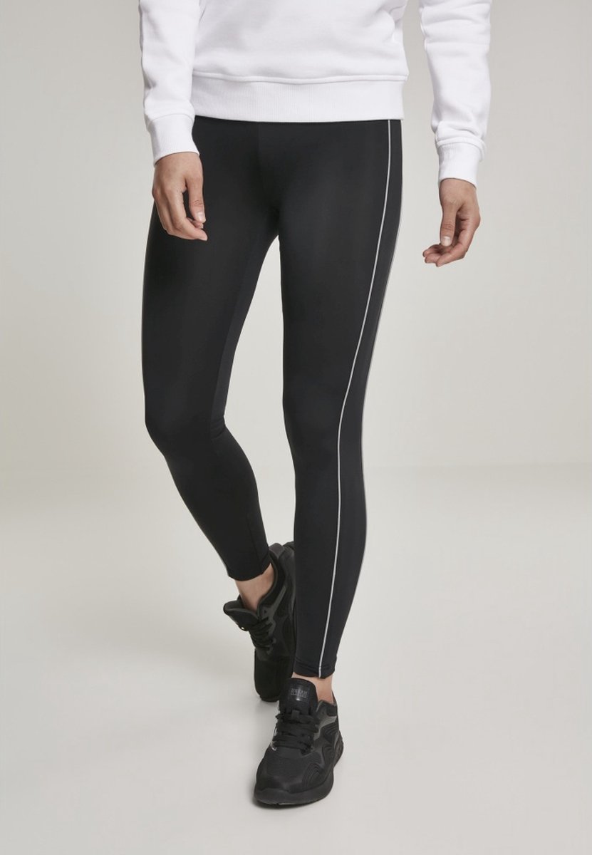 Urban Classics High Waist Reflective Sportlegging Zwart