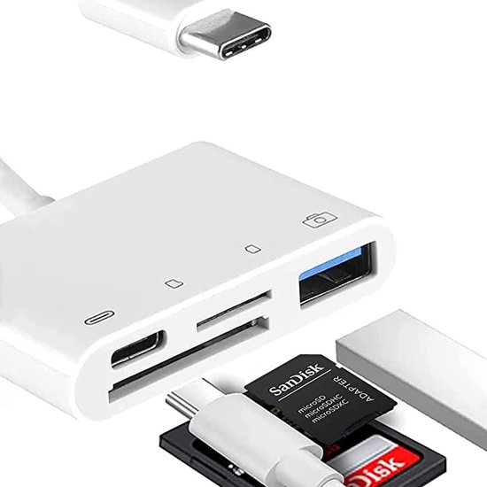 Lecteur de carte mémoire USB C vers SD 4 en 1 Type C Micro SD TF