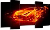 Peinture sur toile Voiture | Rouge, noir, jaune | 120x65 5 Liège
