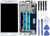 Voor OPPO R9s LCD-scherm (TFT) + Touch Panel met frame (wit)