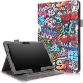 Lenovo Tab M10 hoes - Wallet Book Case - graffiti