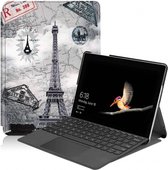 Case2go - Tablet Hoes geschikt voor Microsoft Surface Go -Tri-Fold Book Case - Eiffeltoren