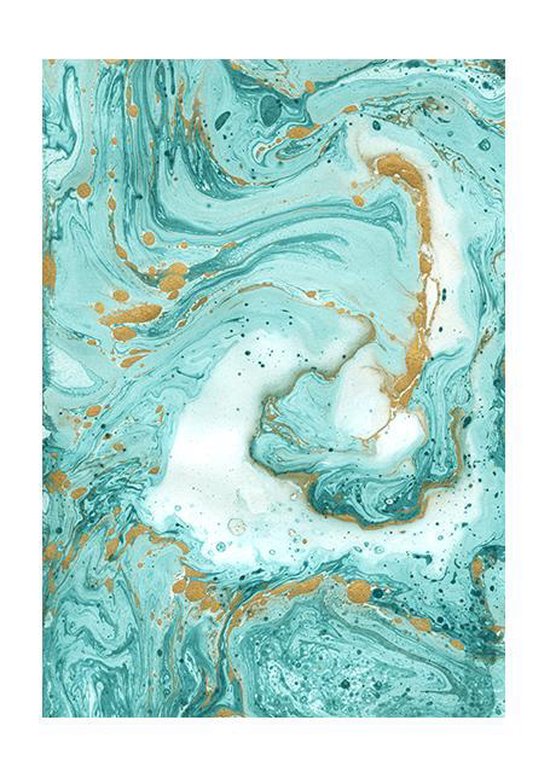 Turquoise Marble (29,7x42cm) - Wallified - Abstract - Poster - Print -  Wall-Art -... | bol.com