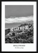 Hollywood Sign Poster (29,7x42cm) - Wallified - Steden - Poster - Zwart Wit - Print - Amsterdam - Rotterdam - Utrecht - Den-Haag - Wall-Art - Woondecoratie - Kunst - Posters