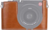1/4 inch draad PU lederen camera half behuizing basis voor Leica Q (Typ 116) (bruin)