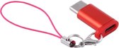 Mini draagbare USB naar Type-C en USB-C converteradapter met OTG (rood)