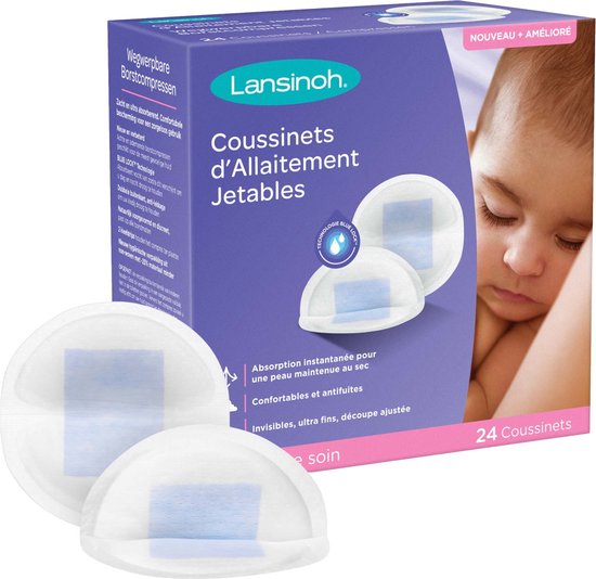  - Lansinoh - Wegwerpborstkompressen wit - 24 stuks