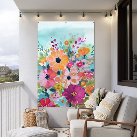 Décoration murale murale Fleurs - Tableau - Nature - Botanique - 120x180 cm - Affiche de jardin - Toile de jardin - Affiche d'extérieur