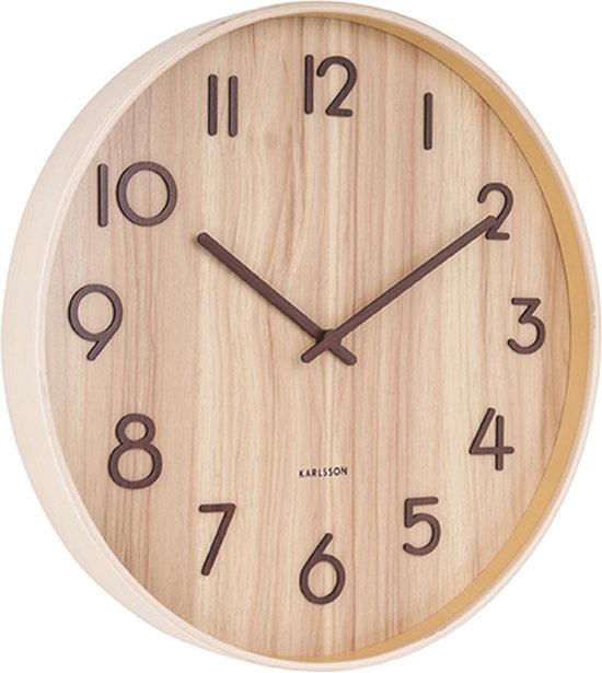 Karlsson Pure Medium wandklok licht basswood