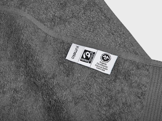 Yumeko handdoeken terry donkergrijs 50x100 - 2 st - Hotelkwaliteit - Bio, eco & fairtrade