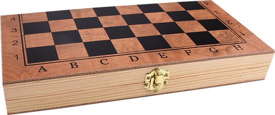 Thumbnail van een extra afbeelding van het spel 3-in-1 Spel - Schaakbord - Dambord - Backgammon - Schaakspel - 39 cm