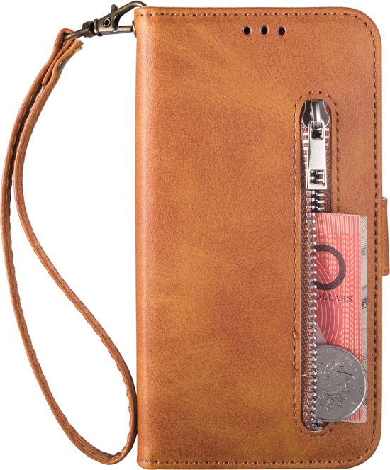 Bookcase Convient pour Huawei P30 Lite - Marron - Étui Portefeuille - Portefeuille