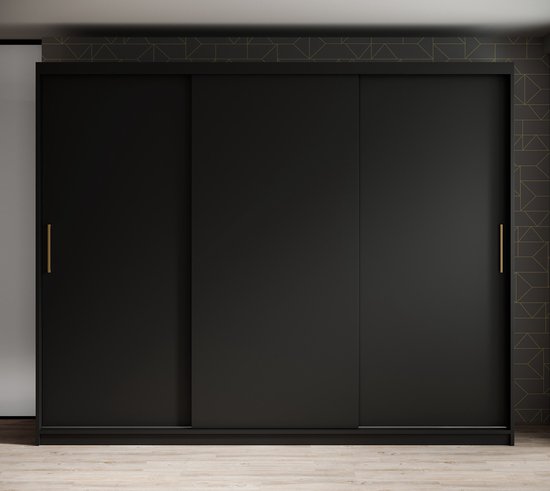 Meubella - Armoire Mandalin - Zwart - 250 cm