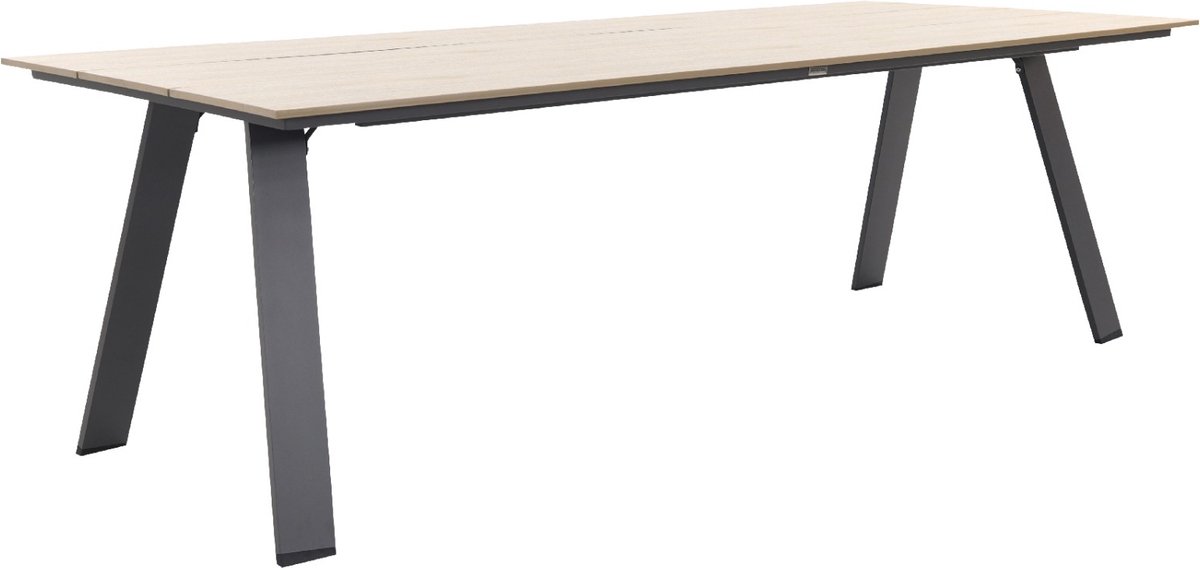 Nevada tuintafel 240 x 100 cm. - Carbon/Light teak polywood