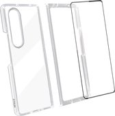 Geschikt voor Samsung Galaxy Z Fold 4-hoesje soepel siliconen gehard glas 9H zwart