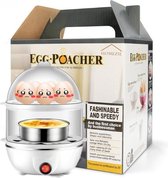 Bol.com Homezie Eierkoker - Geschikt voor 14 eieren - Dubbele laag - Inclusief maatbeker - Eierkoker elektrisch - Steamer - BPA ... aanbieding