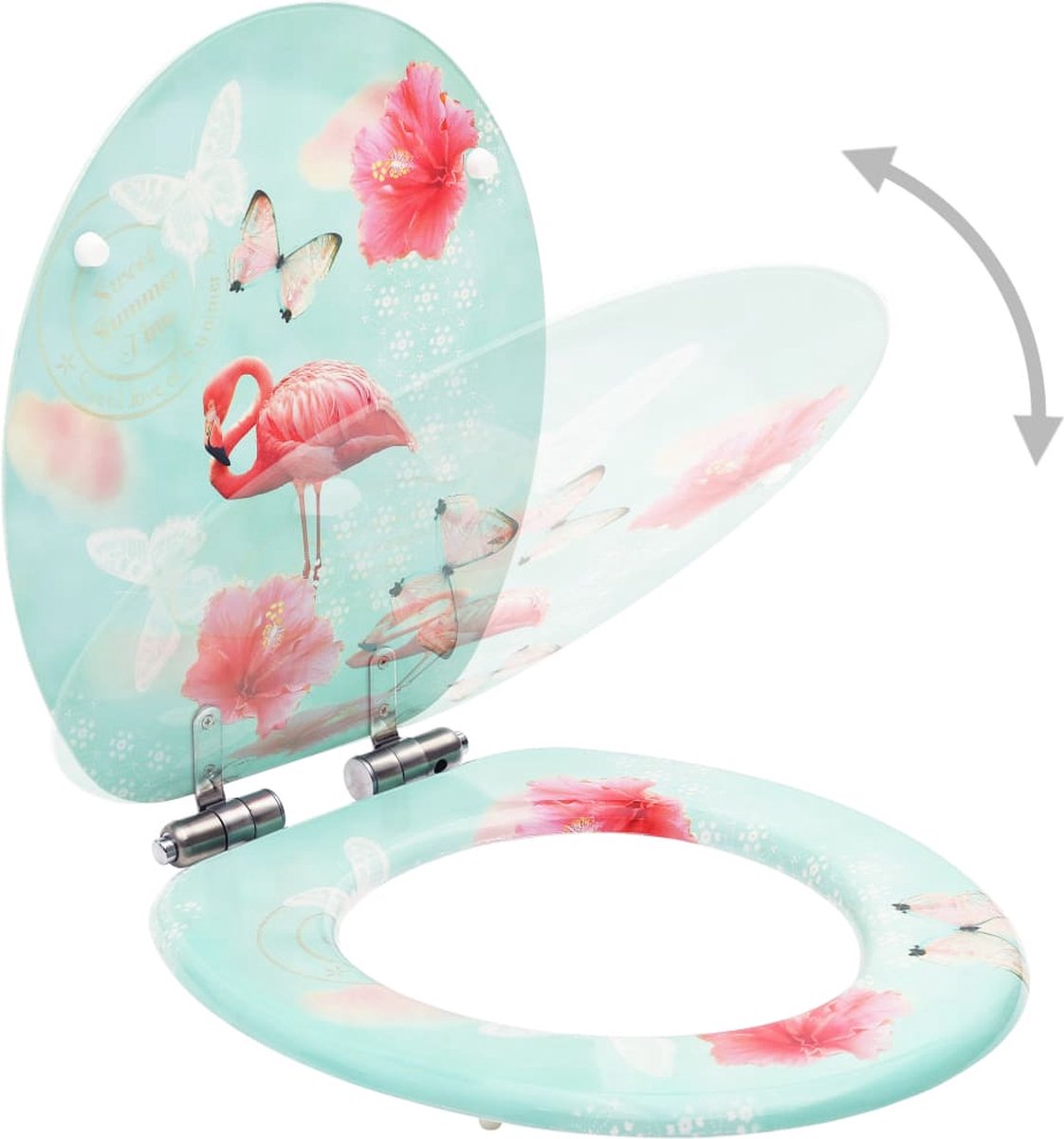 Abattant wc top rose pailleté