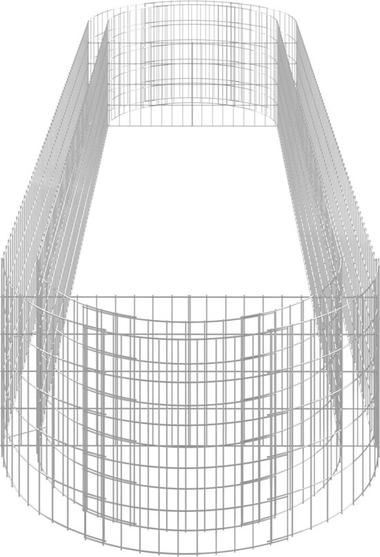 bellissa Raised Gabion Round - 95566 - Stone Basket Planter Round - Kit Including Dividing Film - Diameter 92/72 cm, Height 80 cm