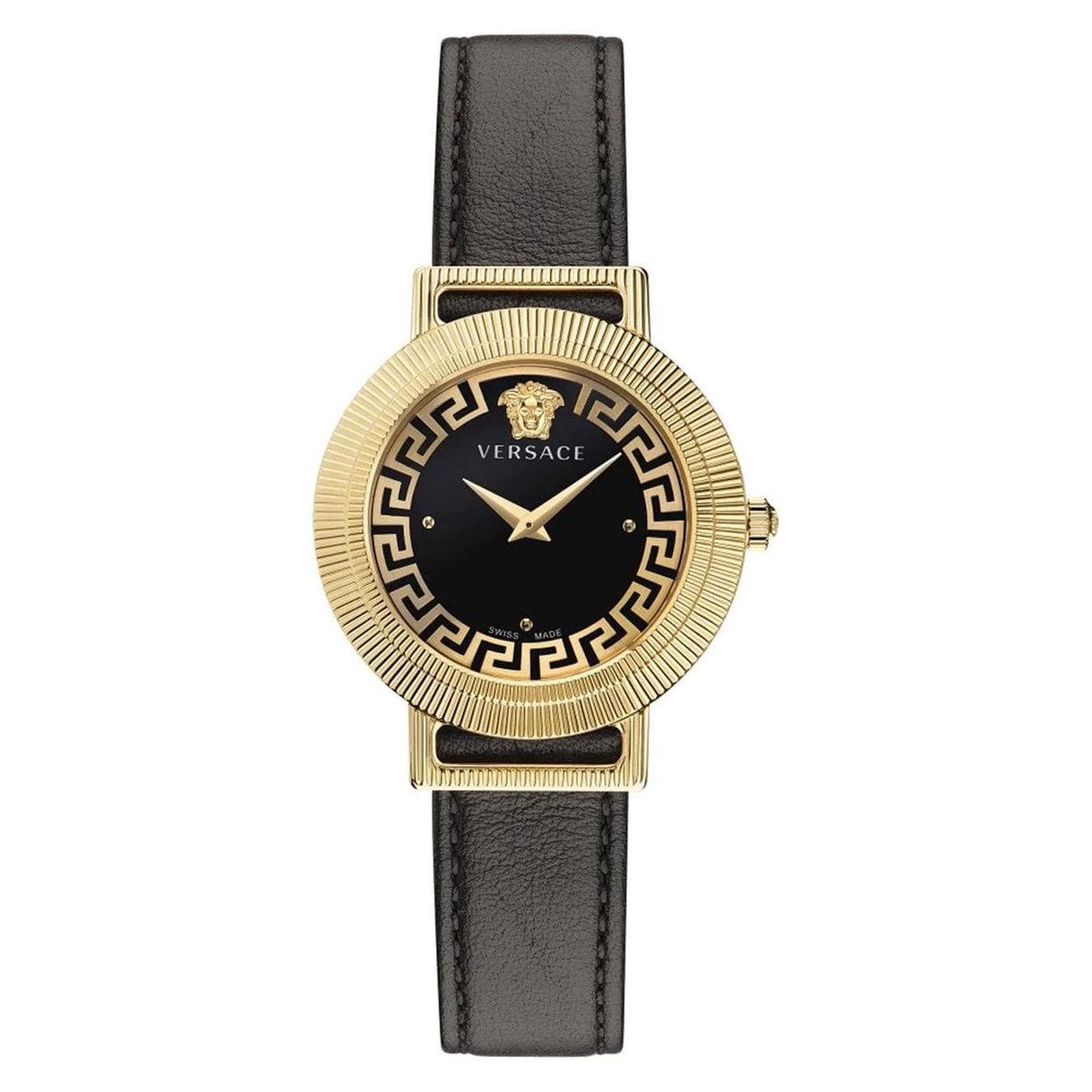 Versace Greca Chic VE3D00322 Horloge - Leer - Zwart - Ø 35 mm