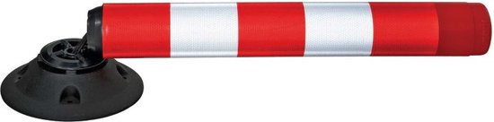 Poteau de barrière flexible FlexPin avec pied, rouge blanc 460 mm