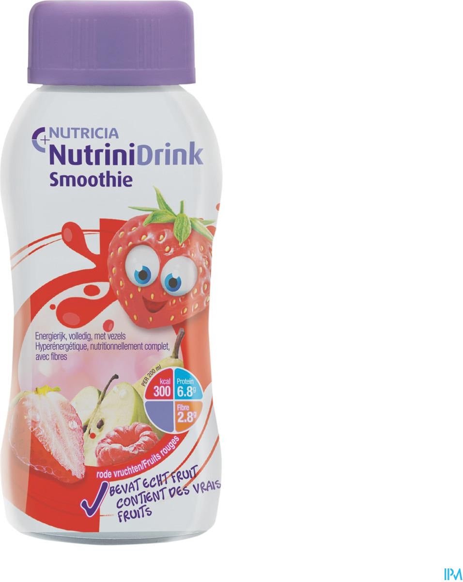 Nutrinidrink Smoothie Rode Vruchtensmaak Fles 200ml 