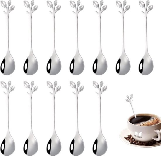 theelepel / koffielepels Espresso lepels, dessertlepels theelepels, kleine mini-lepels set voor feesten, vaatwasmachinebestendig - 12pcs