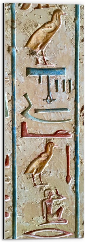 Dibond - Eeuwen Oude Egyptische Hiëroglieven - 20x60 cm Foto op Aluminium (Met Ophangsysteem)