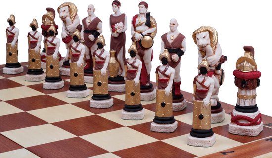 Afbeelding van het spel Spartacus schaakset - Opklapbaar Decoratieve Schaakbord met Schaakstukken - Koning 135mm - Schaakbord 600x300