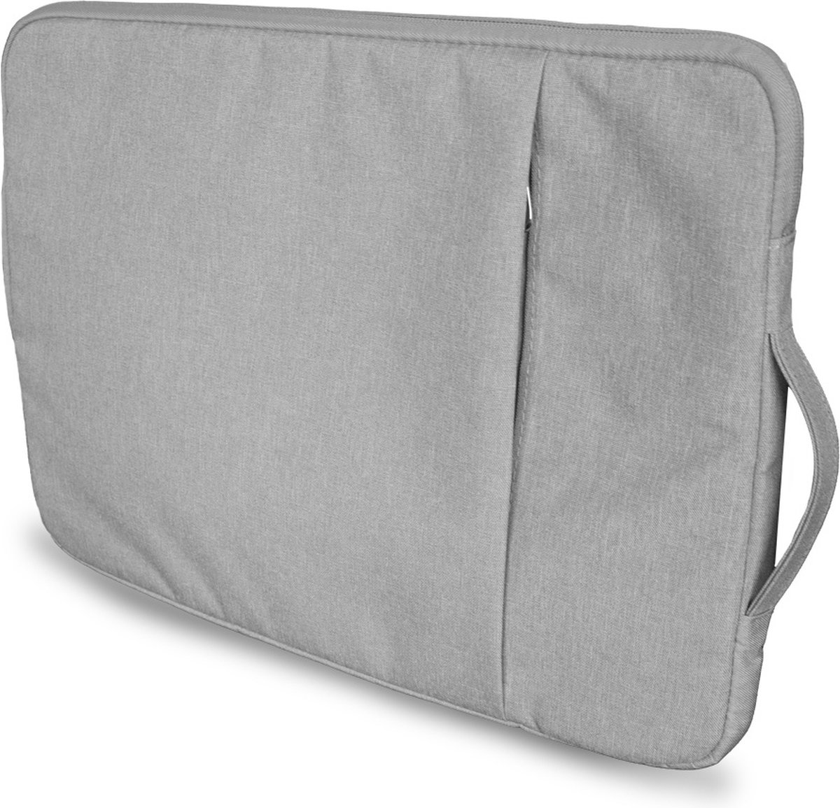 Laptophoes 14-15,6 inch waterafstotend krasbestendig soft velvet binnenkant lichtgewicht grijs met ritssluiting - Afbeelding 4