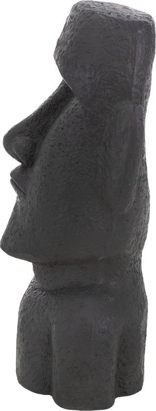 Figurine principale de l'île de Pâques anthracite, 26,5x19x53,5 cm, résine de pierre moulée