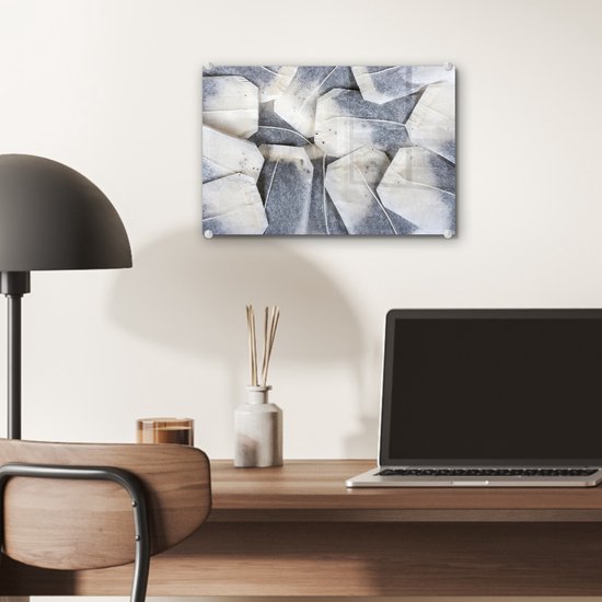 MuchoWow® Peinture sur verre 30x20 cm - Peinture sur verre acrylique - Fond sachets de thé - Photo sur verre - Peintures